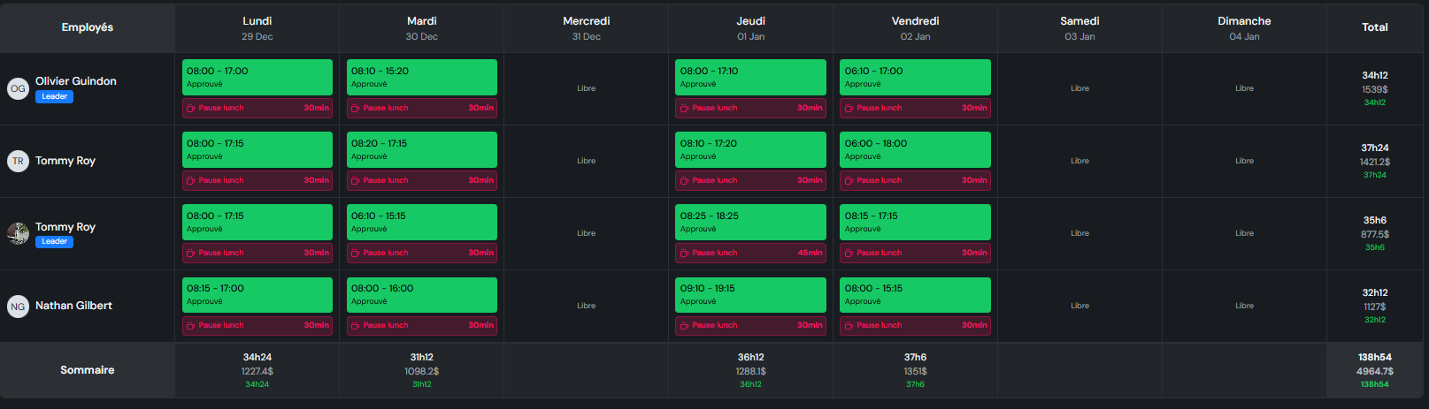 Capture d'écran du punch PlanOps 2
